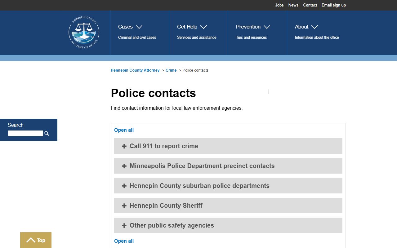 Minneapolis Police Department contacts recent arrests