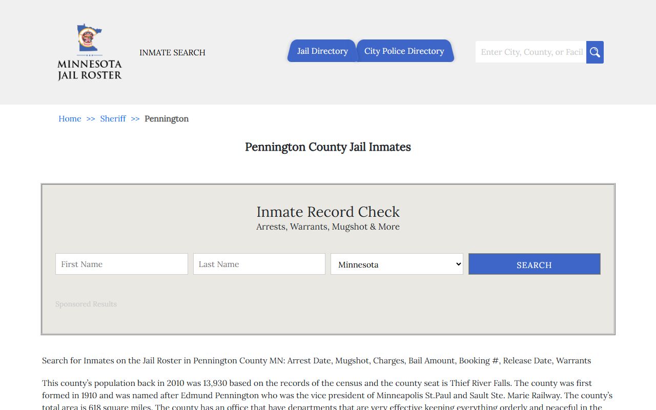 Pennington County jail roster current inmates and recent arrests