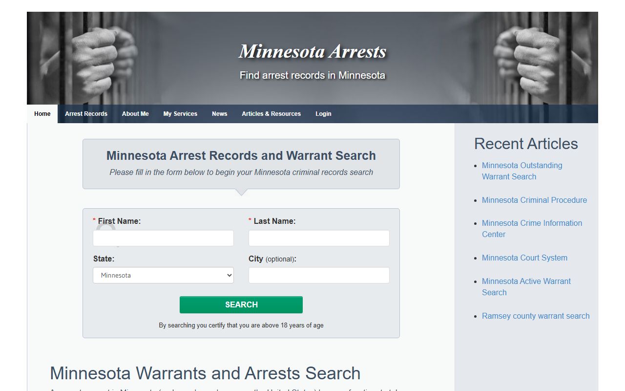 Minnesota arrest records search database