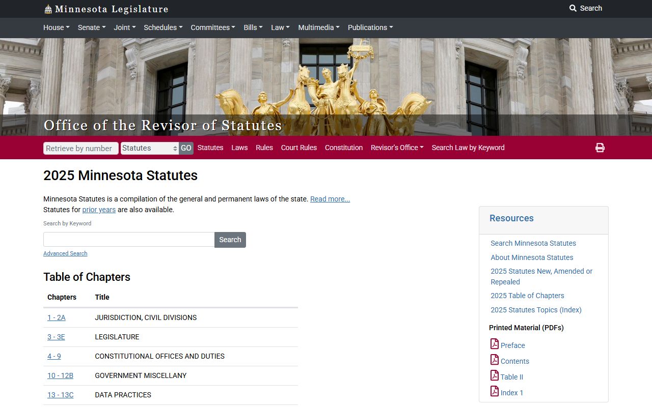 Minnesota statutes governing recent arrests and public records access